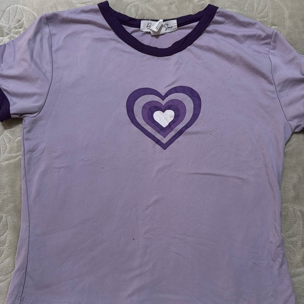 Purple shirt with heart